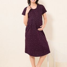 QUIRA Printed Maternity Nightdress-image-54