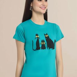 Mast & Harbour Women Typography 3 Printed Applique T-shirt-image-80