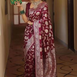 AMRUTKALA SAREES Woven Design Zari Banarasi Saree-image-29