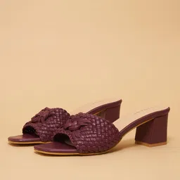 ERIDANI Block Heel Sandals with Laser Cuts-24
