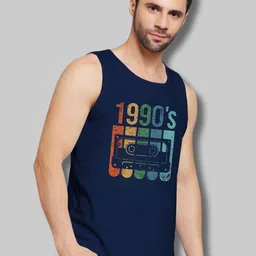 UpClothing Printed Cotton Innerwear Gym Vest UC-PV-NV|1990s-S-image-25