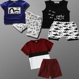 Lofn Unisex Kids Pack Of 3 Printed Round Neck T-shirt with Shorts-1