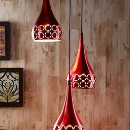 GAUVIK Maroon Textured Aluminium Ceiling Lamp-image-57