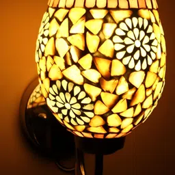 KINIS Silver-Toned & Blue Printed Semi-sphere Shaped Metal Wall Lamp-image-21