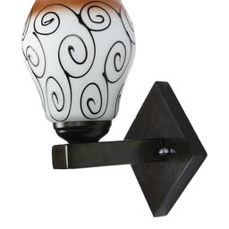 1ST TIME Pack of 4 Brown & White Glass Printed Cylinder Shaped Wall Lamp-picture-38