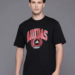 ADIDAS Brand Logo Printed Pure Cotton Regular Fit T-shirt-picture-0