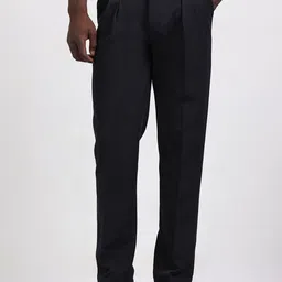 HOUSE OF MAHNOTS Men Relaxed Pleated Relaxed Fit Formal Trousers-picture-6