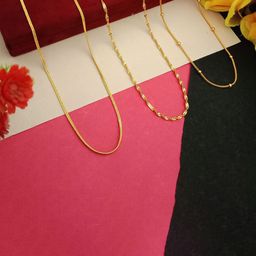 Anouk Malai Disco ChokorBall Set Of 3 Gold-Plated Artificial Beaded Minimal Chain-image-18