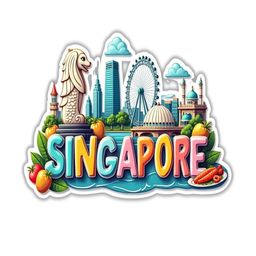 Singapore Country Theme Souvenir Wooden Refrigerator Stylish Fridge Magnet-image-92