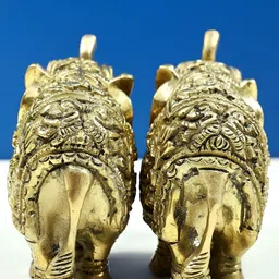 Exotic India Gold-Toned 2 Pieces Engraved Figurine Showpieces-picture-49