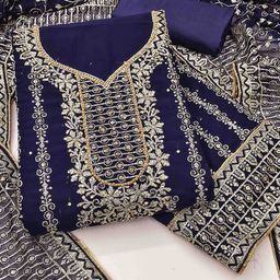 Blissta Embroidered Unstitched Dress Material-image-71