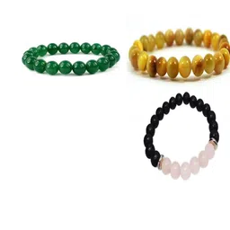 Divine souvenirs Unisex Set Of 3 Artificial Beaded Elasticated Bracelets-38