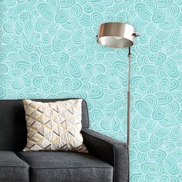 ArtzFolio Printed UV-Resistant Anti-Bacterial Hand-Drawn WavesPeel & Stick Wallpaper-image-72