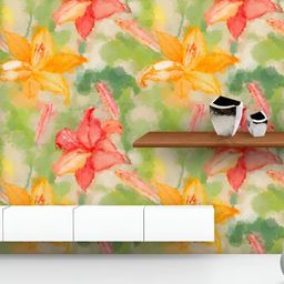 ArtzFolio Printed UV-Resistant Anti-Bacterial Watercolor Floral Lily Peel & Stick Wallpaper-image-10