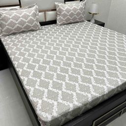Pure Decor Brown & White Ethnic Motifs 400 TC Queen Bedsheet with 2 Pillow Covers-image-98