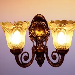 KINIS Black & Transparent Textured Metal Bell Shapde Quirky Antique Wall Lamp-34