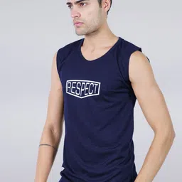 Body Mechanics Printed Relaxed-Fit Innerwear Vest - MN-BMS-21-Navy-S-image-95