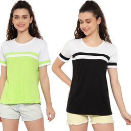 DEEPMAYRA COLLECTION Women 2 Colourblocked T-shirt-image-33