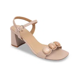 PEPPER PU Block Sandals with Buckles-4
