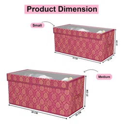Kuber Industries Maroon 2 Pieces Printed Drawer Organisers With Transparent Lid image 4