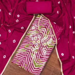 SHADOW & SAINING Chevron Printed Beads And Stones Roman Silk Unstitched Dress Material-picture-12