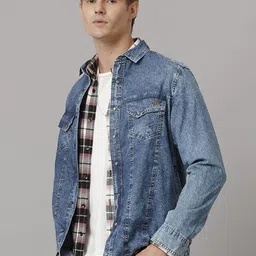 TEMPLE OF DENIM Men Slim Fit Opaque Casual Shirt-image-3