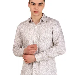 DESIGN UP Men Classic Slim Fit Floral Opaque Printed Formal Shirt-image-57