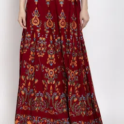 Trend Level Printed Flared Maxi Skirt-image-66