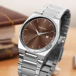 Franktime Men Brass Dial & Stainless Steel Bracelet Style Straps Analogue Watch FT-0054 BW-56