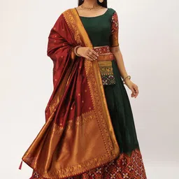 Payu Semi-Stitched Lehenga & Unstitched Blouse With Dupatta image 3