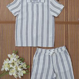 The Lion and The Fish Boys Striped Shirt With Shorts-image-30