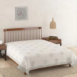 Fabindia Krisha Beige Block Printed 110 GSM Pure Cotton Single Dohar-11