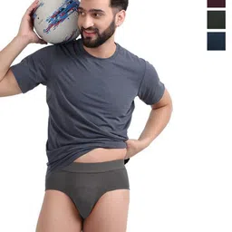 FREECULTR Men Pack Of 4 Anti Bacterial Micromodal Basic Briefs FCP-CX-B-MG-PW-SPB-AG-S-23