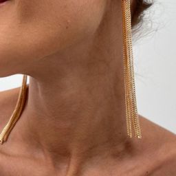 StyleCast Brass-Plated Contemporary Drop Earrings-image-67