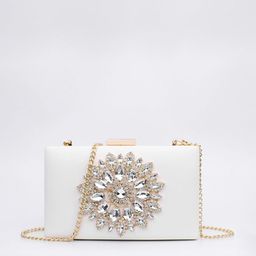 CORSICA Artificial Stones Studded & Beaded Structured Sling Bag-image-58