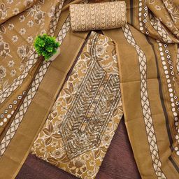 Maroosh Floral Printed Sequinned Pure Cotton Unstitched Dress Material-image-31
