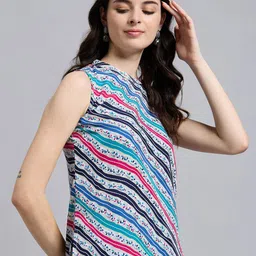 Anouk Rustic Striped Keyhole Neck Kurti image 4