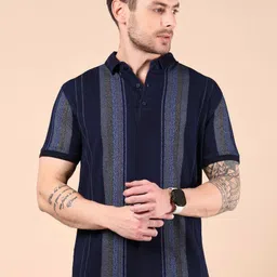 V-Mart Men Striped Self Design Cotton T-shirt-image-54