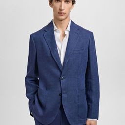 MANGO MAN Salerno Linen Single-Breasted Slim Fit Blazer-58