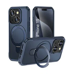 Luxury Kase Solid iPhone 15 360 Rotating Kickstand Mag-Safe Rugged Back Case-image-75