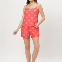 ETC Women Ethnic Motifs Printed Sholuder Straps Night suit-image-42