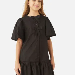 Juniors by Babyshop Girls Round Neck Cotton Drop-Waist Above Knee Dress-38