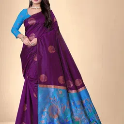 Abhilasha Ethnic Motifs Woven Design Zari Pure Silk Kanjeevaram Saree-picture-13
