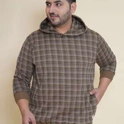 John Pride Men Checked Hooded Sweatshirt-image-9