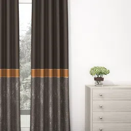 Story@home Brown Room Darkening Long Door Curtain-24