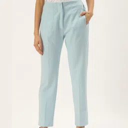 Zastraa Women Peg Leg Slim Fit High-Rise Pleated Trousers-image-25