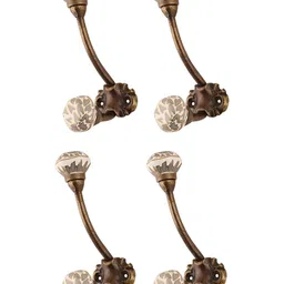Indianshelf Grey & White 4 Pieces Metal Wall Hook-16