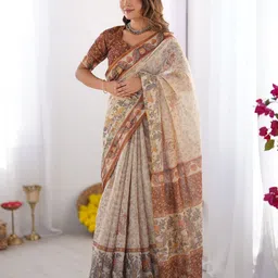 ALMAARI FASHION Ethnic Motifs Printed Pure Cotton Saree-picture-19