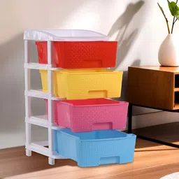 RUBOXA Red & Yellow Textured 4 Layer Drawer Organiser-33