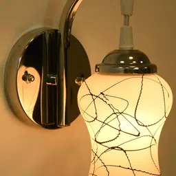 SOMIL Unisex White And Black Printed Glass Cylinder Shaped Decorative Wall Lamp-image-31